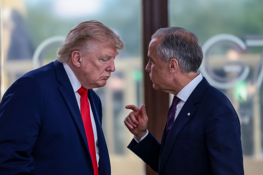 Donald Tramp i Mark Karni na samitu G7 u Evijanu 16. juna