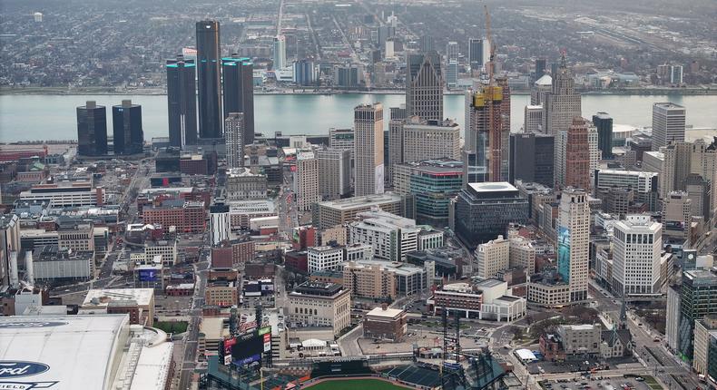 Downtown Detroit will host the 2024 NFL draft.Kirby Lee/Getty Images