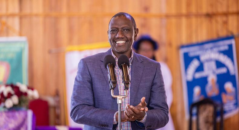 President William Ruto during a church service at ACK St. Pauls — Kiriita, Kimende in Lari, Kiambu County on Sunday, December 10, 2023