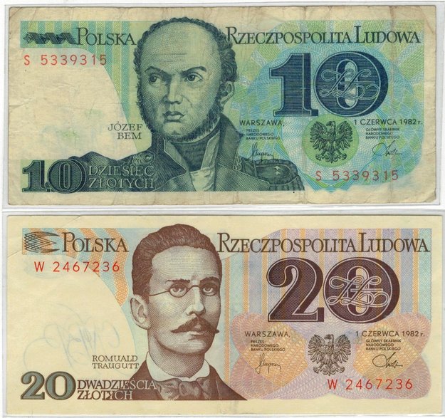 Polskie historyczne banknoty - autor: zbiory Justyny i Damiana Okrętów