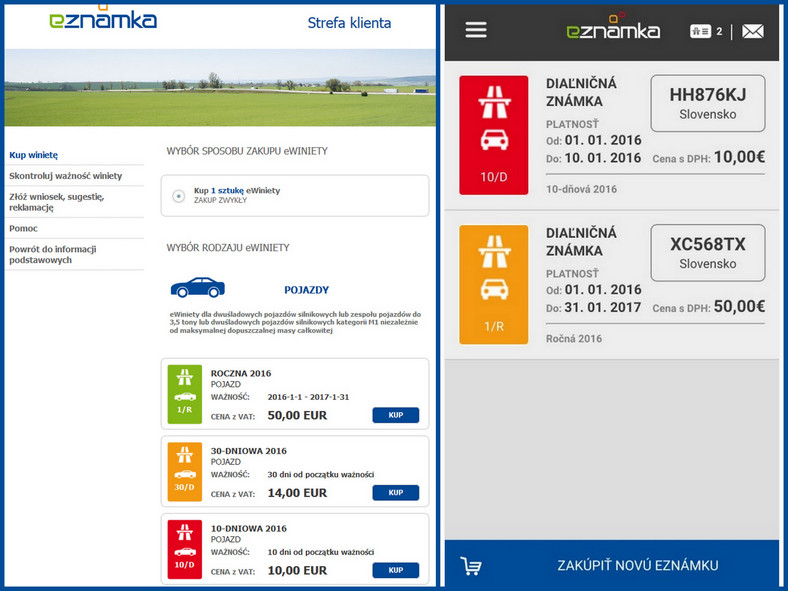 Zakup winiety elektronicznej na Słowackie autostrady