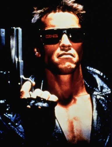 Arnold Schwarzenegger w roli 'Terminatora' (w Polsce znanego także jako 'Elektroniczny morderca')