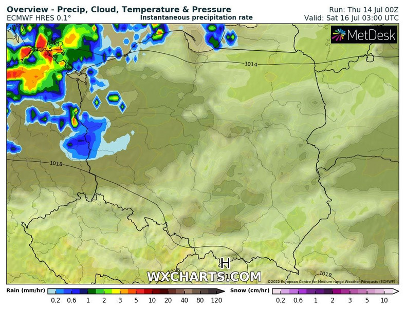 W nocy od północnego zachodu nadciągnie następny front