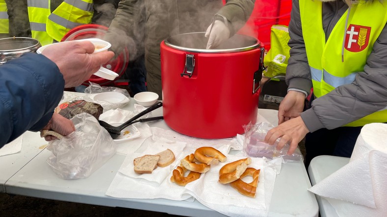 Sekcja gastronomiczna na proteście rolników