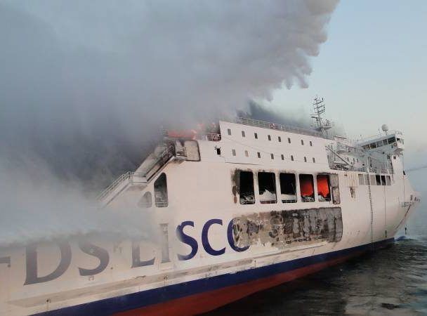 Wielki pożar promu Lisco Gloria na Bałtyku