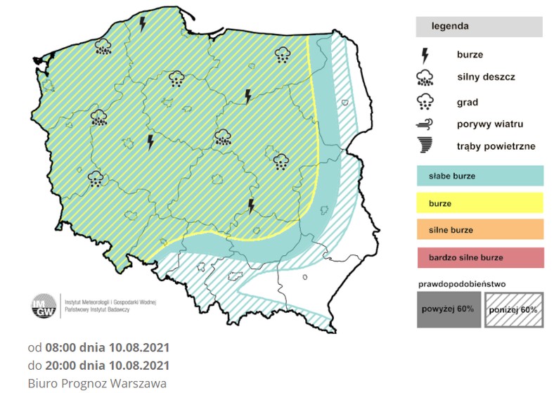 Prognoza burz na środę