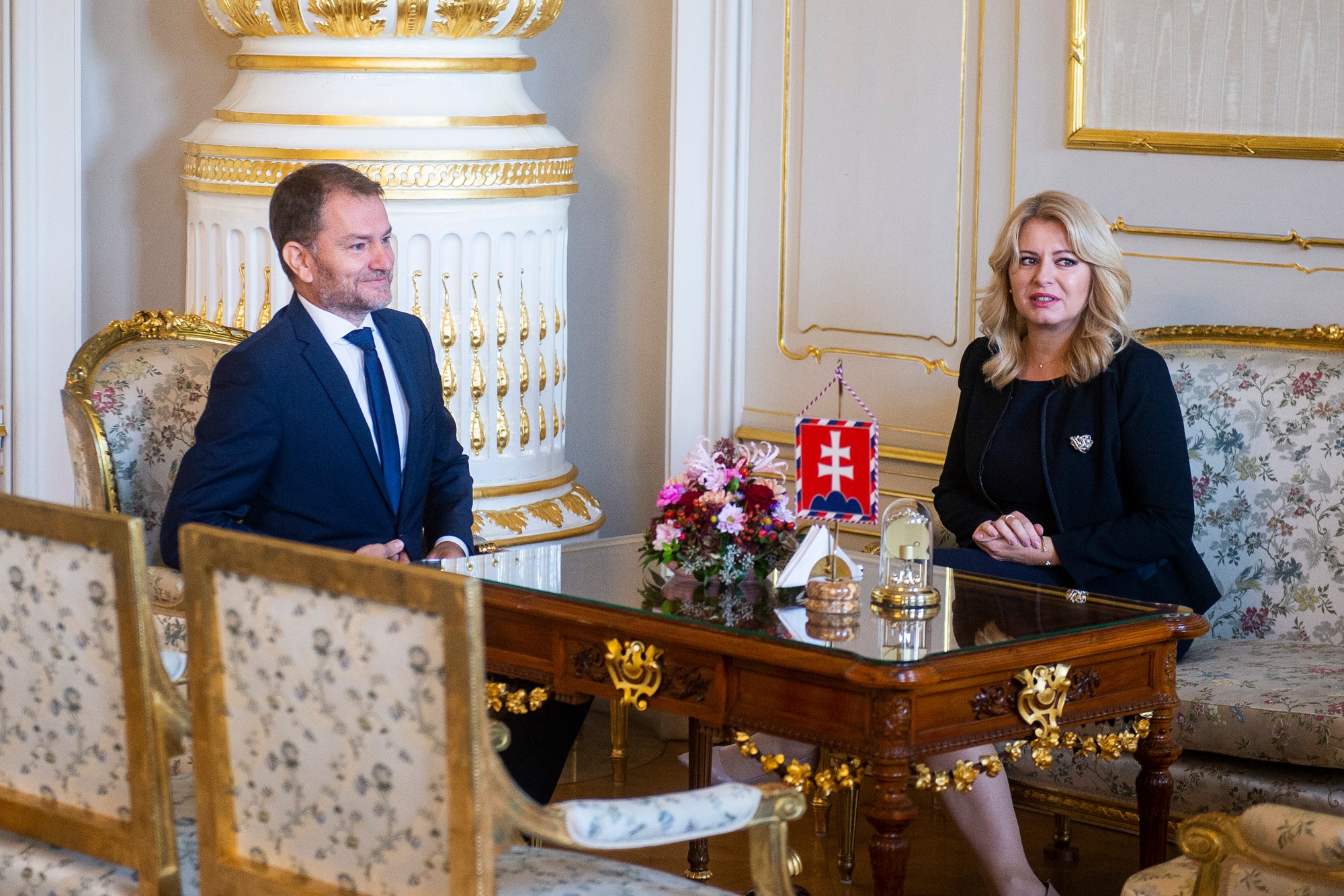 Prezidentka Zuzana Čaputová sa stretla s predsedom hnutia OĽANO Igorom Matovičom.