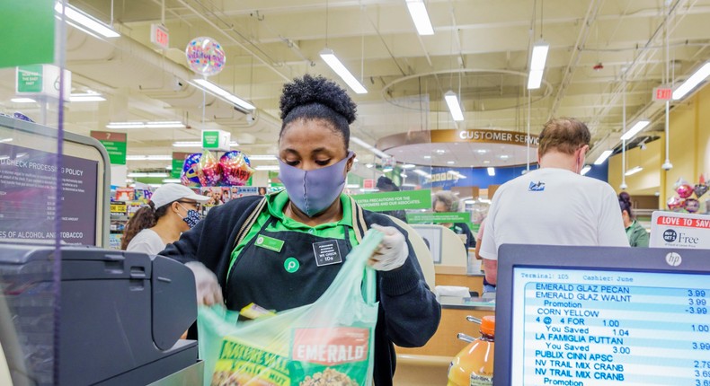 A grocery store worker at Publix.
