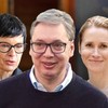 Kaja Kalas, Aleksandar Vučić i Marta Kos