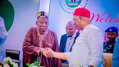 APC National Chairman, Ganduje inaugurates the party's campaign council for Imo governorship election. [Twitter:@ONsogbu]