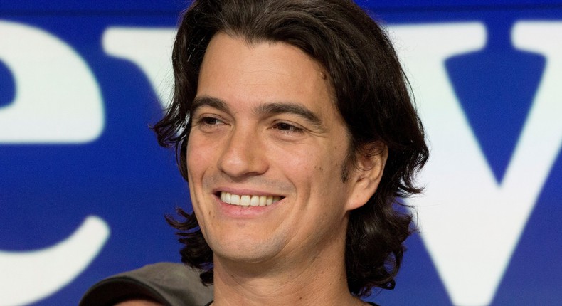 FILE - In this Jan. 16, 2018 file photo, Adam Neumann, co-founder and CEO of WeWork, attends the opening bell ceremony at Nasdaq, in New York. A former top aide to ousted WeWork co-founder Adam Neumann is accusing him and other company executives of discriminating against her when she became pregnant. The former employee, Medina Bardhi, filed a federal complaint Thursday, Oct. 31, 2019 saying she was twice demoted after becoming pregnant and ultimately fired after complaining internally.  (AP Photo/Mark Lennihan, File)