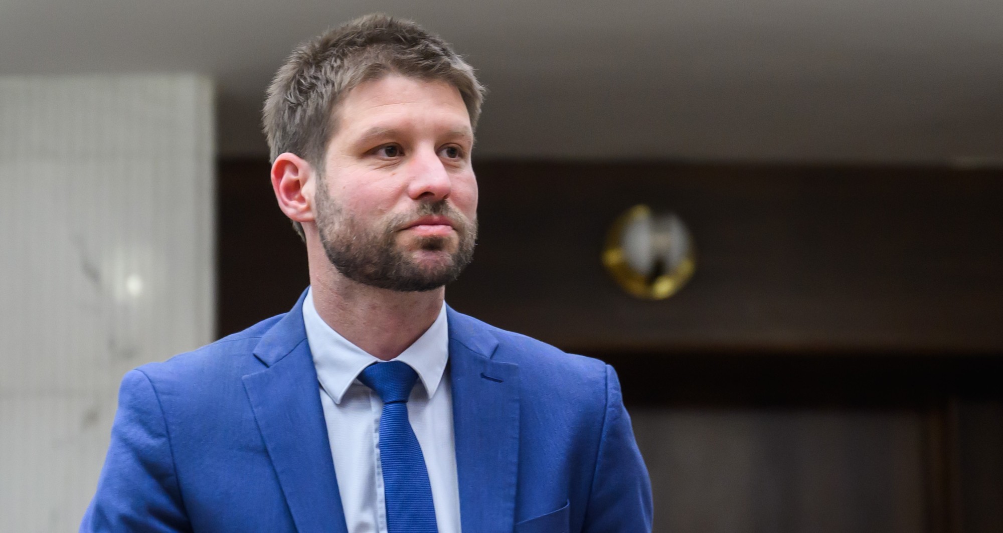 Poslanec Národnej rady (NR) SR Michal Šimečka (Progresívne Slovensko).