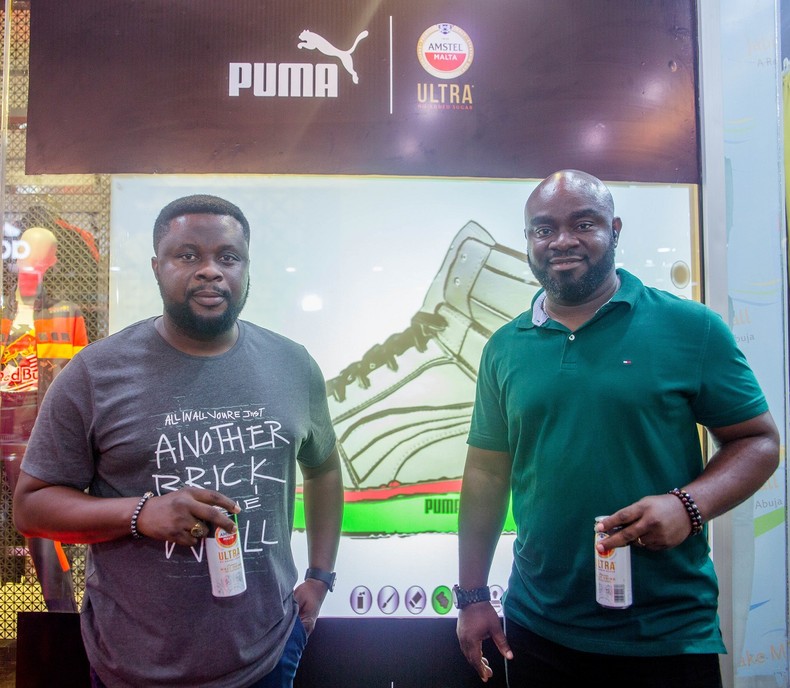 Olukayode Akintola, Senior Key Accounts Manager and Adebowale Adegun, Regional Trade Marketing Manager of Nigerian Breweries at the launch