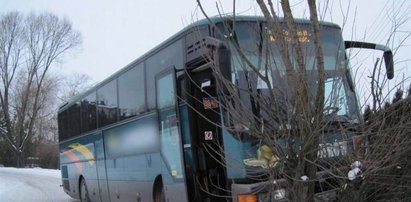 Autobus wbił się w ogrodzenie