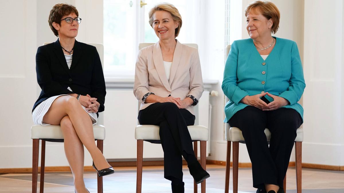Annegret Kramp-Karrenbauer, Angela Merkel, Ursula von der Leyen 