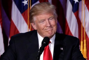 U.S. President-elect Donald Trump speaks at election night rally in Manhattan, New York