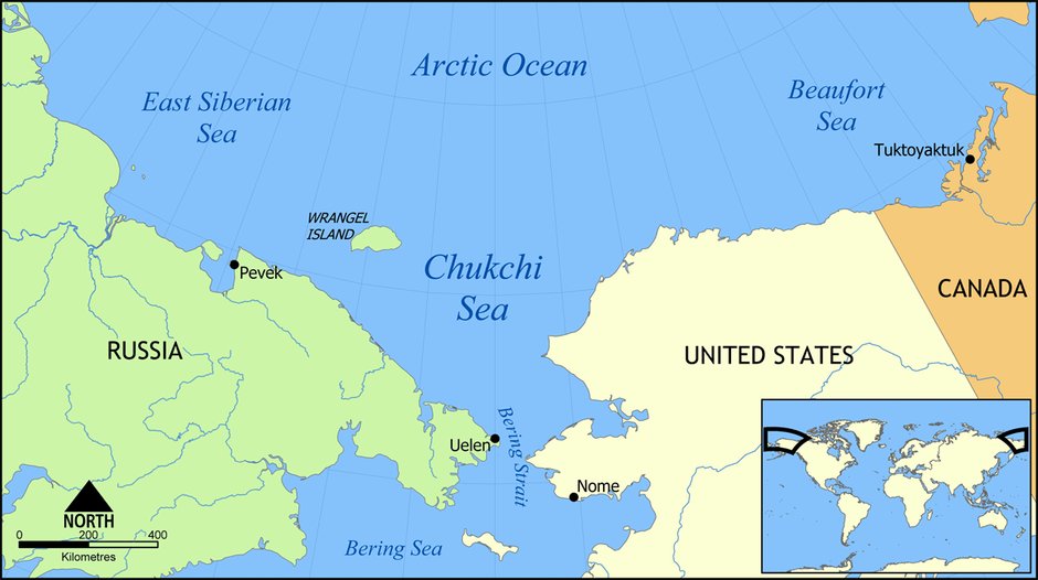 Mapa Morza Czukockiego (fot. NormanEinstein, lic. CC BY-SA 3.0)