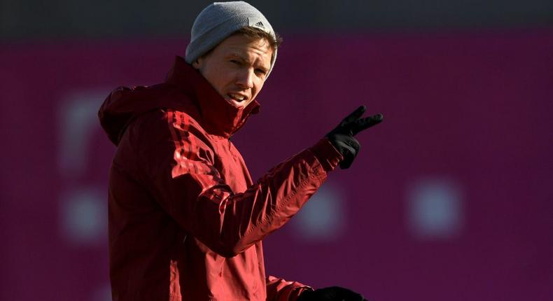 Bayern Munich head coach Julian Nagelsmann will be reunited with former Hoffenheim colleague Domenico Tedesco when Bayern host RB Leipzig on Saturday Creator: Christof STACHE