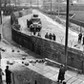 Mur berliński Na zdjęciu naprawiony fragment po udanej ucieczce ciężarówką, kwiecień 1963 r.