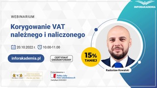 Korygowanie VAT należnego i naliczonego [WEBINARIUM]