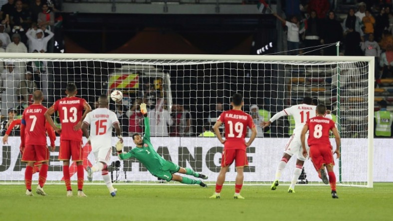Late show: United Arab Emirates' Ahmed Khalil scores from the penalty spot