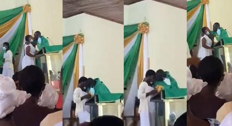 Ghanaians want Reverend Father punished for kissing St Monica's college students  (video)