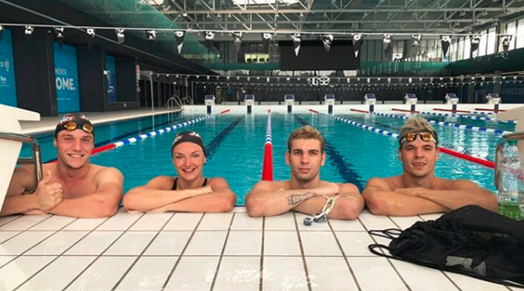 Négyen
Zlatics (balról), Hosszú, Dudás és 
Földházi már együtt tréningezik 
az Iron Aquatics színeiben/Fotó:Instagram