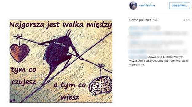 Emil Haidar na Instagramie