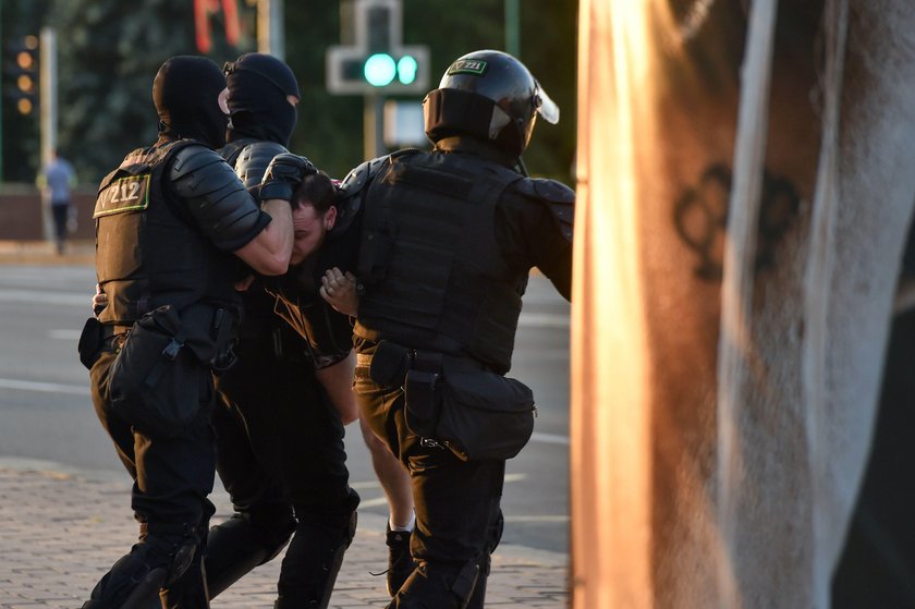 Belarusian opposition supporters protest against presidential election results in Minsk