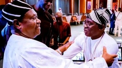 Benue State Governor, Hyacinth Alia and SGF, Senator George Akume. [Twitter:@Tinubushettima5]