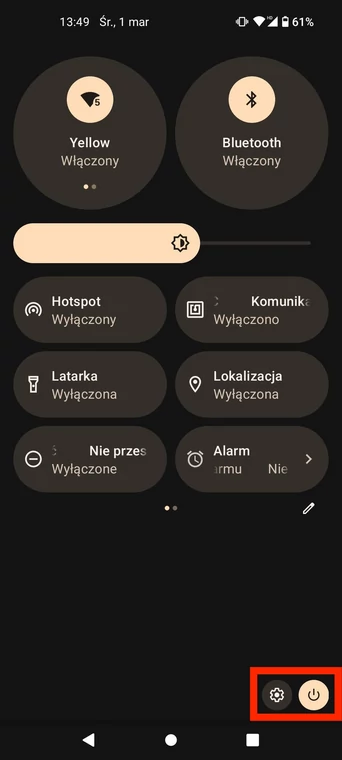 Android 13: Szybkie ustawienia