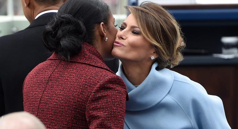 Michelle Obama and Melania Trump at President Donald Trump's Inauguration.Saul Loeb/Pool Photo via AP
