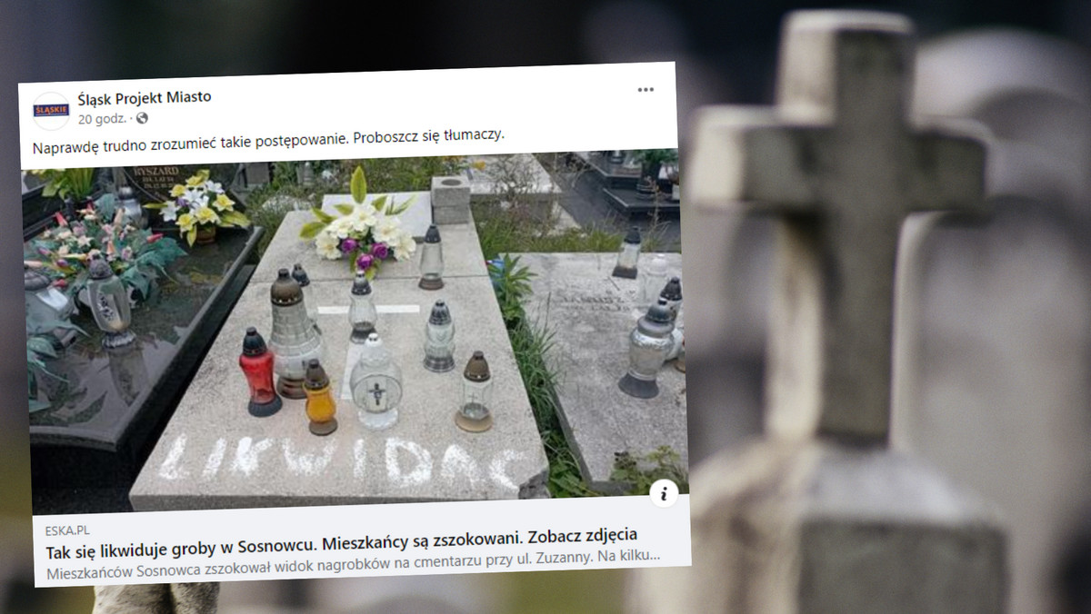 Wierni oburzeni napisami na nagrobkach w Sosnowcu. Proboszcz się tłumaczy