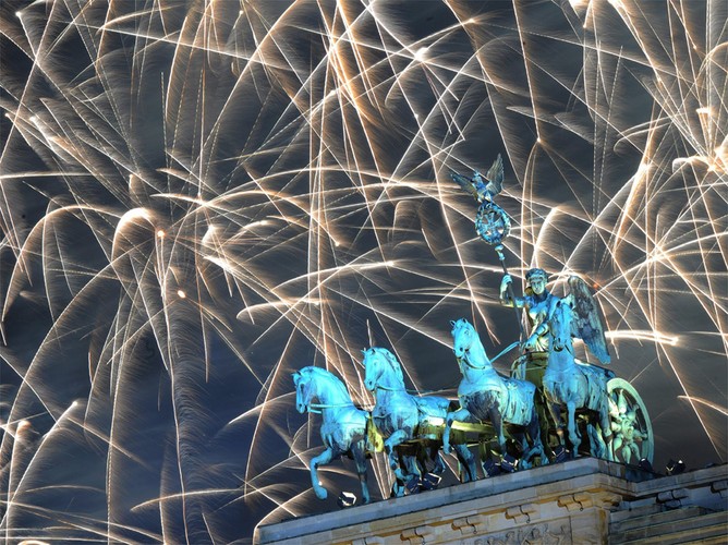 Sylwestrowe fajerwerki w Berlinie