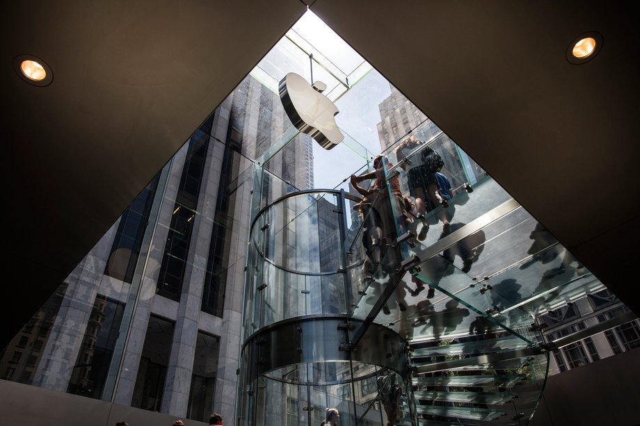 The view from underground, in the 5th ave Apple store