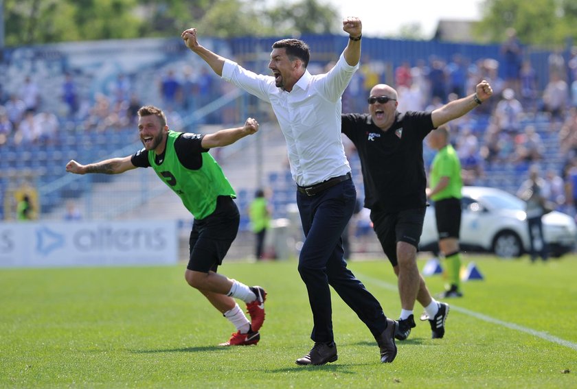 Pilka nozna. Nice I liga. Zaglebie Sosnowiec. Feta z okazji awansu. 27.05.2018