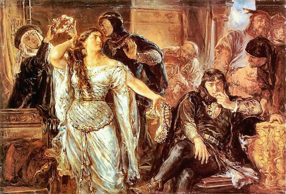 Spór małżeński Gryfiny z Leszkiem Czarnym, obraz Jana Matejki