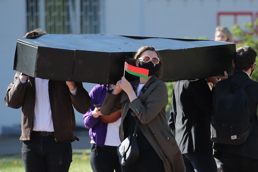 Protest protiv vojne parade u Minsku 8. maja 