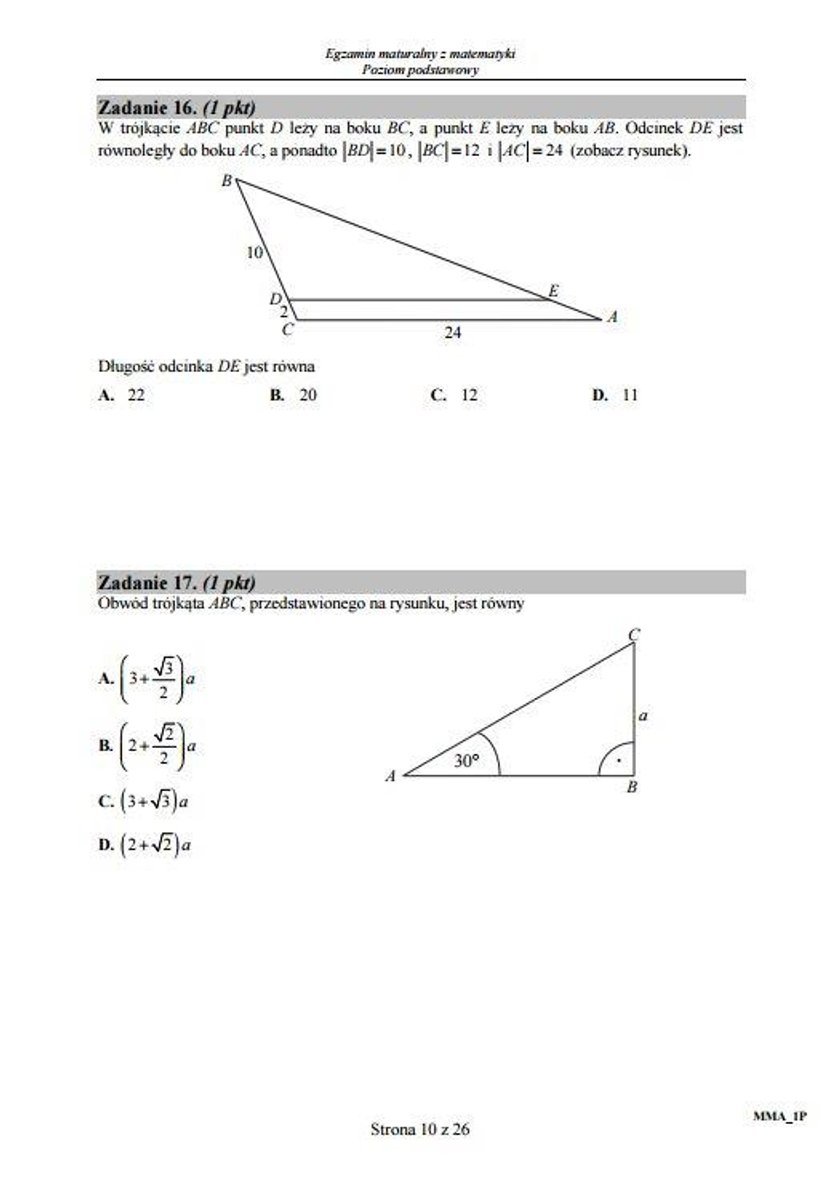 Matura 2017 matematyka. Arkusze, pytania, odpowiedzi