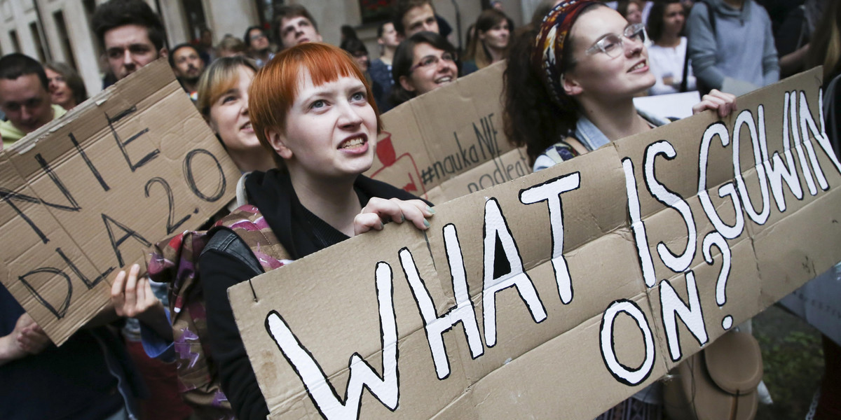 Protest przeciwko Ustawie 2.0 Jaroslawa Gowina