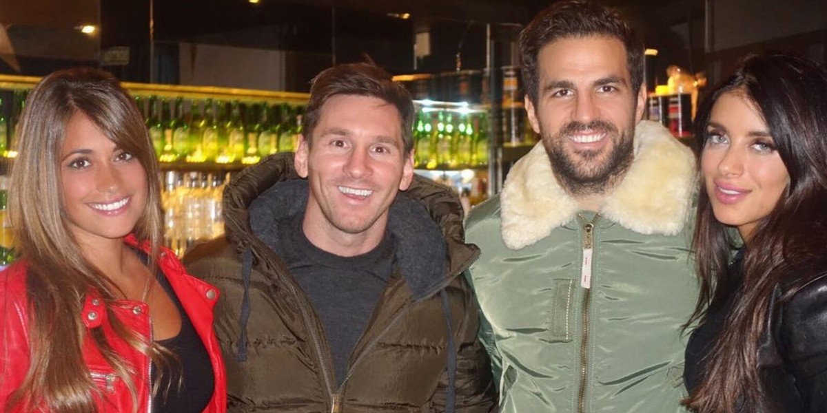 Messi razem z żoną Roccuzzo podczas kolejnego wypadu z Fabregsaem i jego ukochaną. 