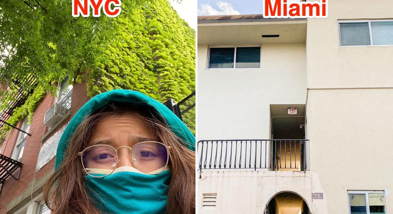 Insider's reporter compared her NYC apartment to an apartment in Miami with similar rent.Joey Hadden/Insider