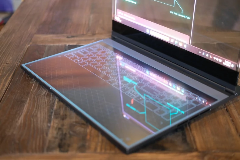 Lenovo ThinkBook Transparent Display klawiatura dotykowa