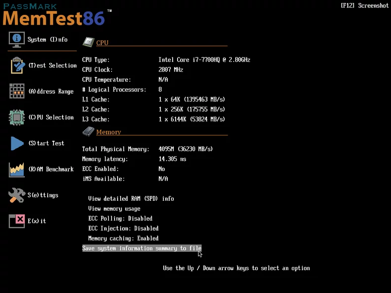 PassMark MemTest86