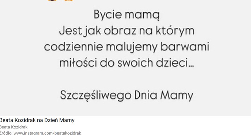 Beata Kozidrak opublikowała szczególny wpis