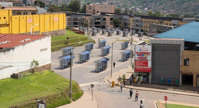 Empty streets of Kigali during the lockdown to curb the spread of Covid-19