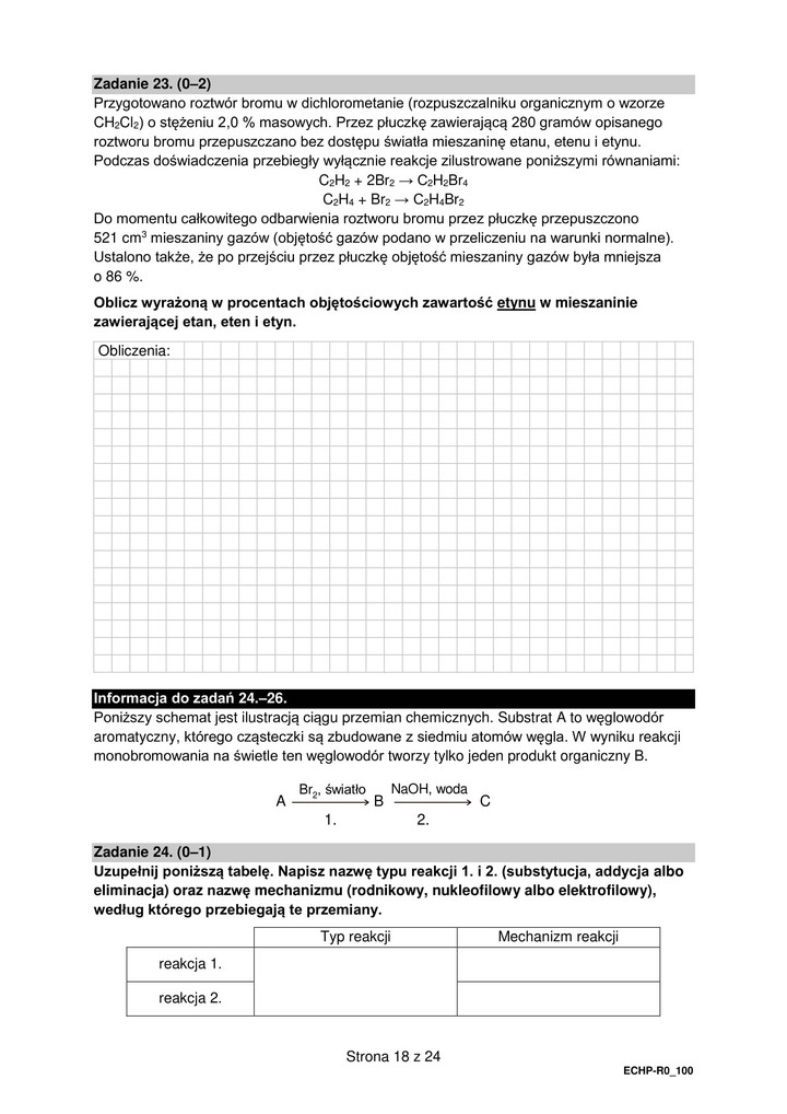 Chemia-matura rozszerzona-arkusz egzaminacyjny - 2022