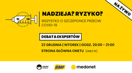 Nadzieja? Ryzyko? Wszystko o szczepionce przeciw COVID-19 - WTOREK godz. 20:00