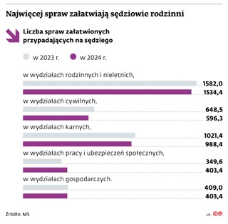 Najwięcej spraw załatwiają sędziowie rodzinni
