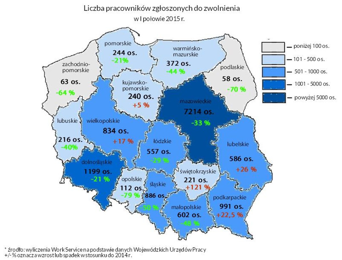 Liczba pracowników zgłoszonych do zwolnienia